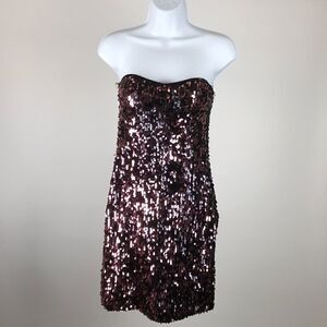 As U Wish Sequined Strapless Dress